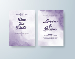 Wedding invitation with abstract watercolor background
