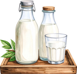 신선한 우유 일러스트