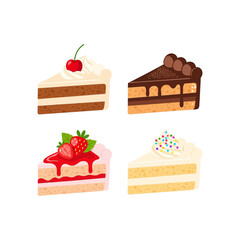 Delicious Cake Slices with Various Toppings