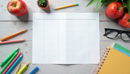 Blank Timetable on White Background