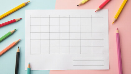 Blank Timetable on White Background