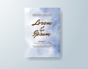 Wedding invitation with abstract watercolor background