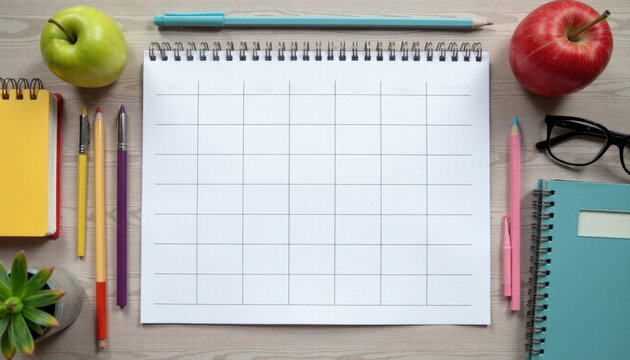 Blank Timetable on White Background