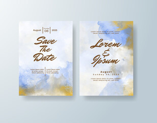 Wedding invitation with abstract watercolor background