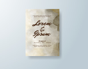 Wedding invitation with abstract watercolor background