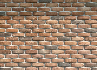 Cottage mixture bricks wall pattern texture background.