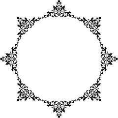 Vintage Ornamental Frame – Elegant Black Vector Border, PNG, 300 DPI