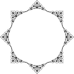 Vintage Ornamental Frame – Elegant Black Vector Border, PNG, 300 DPI