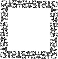 Vintage Ornamental Frame – Elegant Black Vector Border, PNG, 300 DPI
