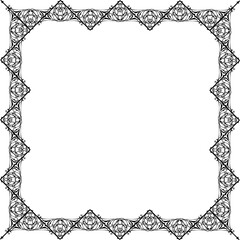 Vintage Ornamental Frame – Elegant Black Vector Border, PNG, 300 DPI