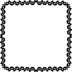 Vintage Ornamental Frame – Elegant Black Vector Border, PNG, 300 DPI