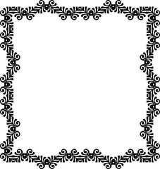 Vintage Ornamental Frame – Elegant Black Vector Border, PNG, 300 DPI