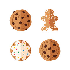 Delicious Assortment of Festive Cookies Chocolate Chip Gingerbread Man and More