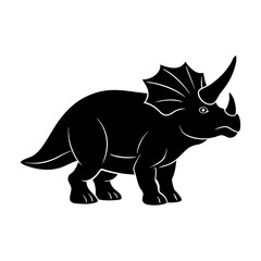 Silhouette depiction of a triceratops with three horns and frill