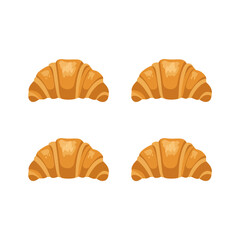 Assortment of delicious croissants with various flavors