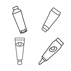 line art  Skin care product set .