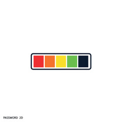 A colorful, rectangular progress bar showing multiple stages of completion.