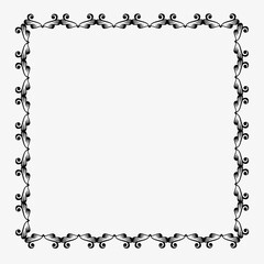 Vintage Ornamental Vector Frame – Elegant Black Vector Border, SVG