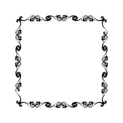 Vintage Ornamental Vector Frame – Elegant Black Vector Border, SVG