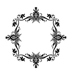 Vintage Ornamental Vector Frame – Elegant Black Vector Border, SVG