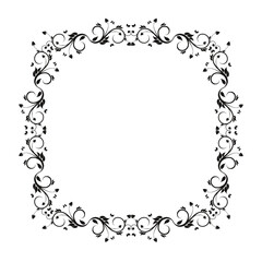 Vintage Ornamental Vector Frame – Elegant Black Vector Border, SVG