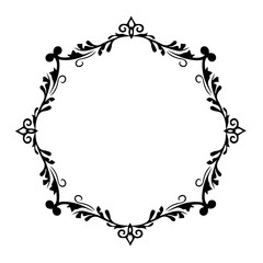 Vintage Ornamental Vector Frame – Elegant Black Vector Border, SVG
