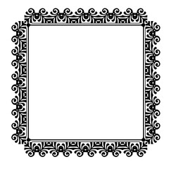 Vintage Ornamental Vector Frame – Elegant Black Vector Border, SVG
