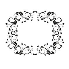 Vintage Ornamental Vector Frame – Elegant Black Vector Border, SVG