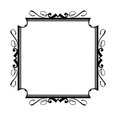 Vintage Ornamental Vector Frame – Elegant Black Vector Border, SVG