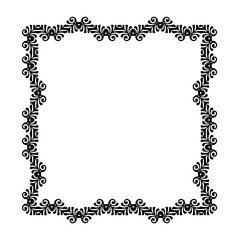 Vintage Ornamental Vector Frame – Elegant Black Vector Border, SVG