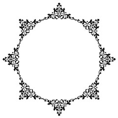 Vintage Ornamental Vector Frame – Elegant Black Vector Border, SVG