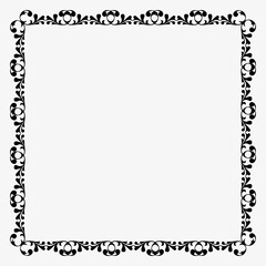 Vintage Ornamental Vector Frame – Elegant Black Vector Border, SVG