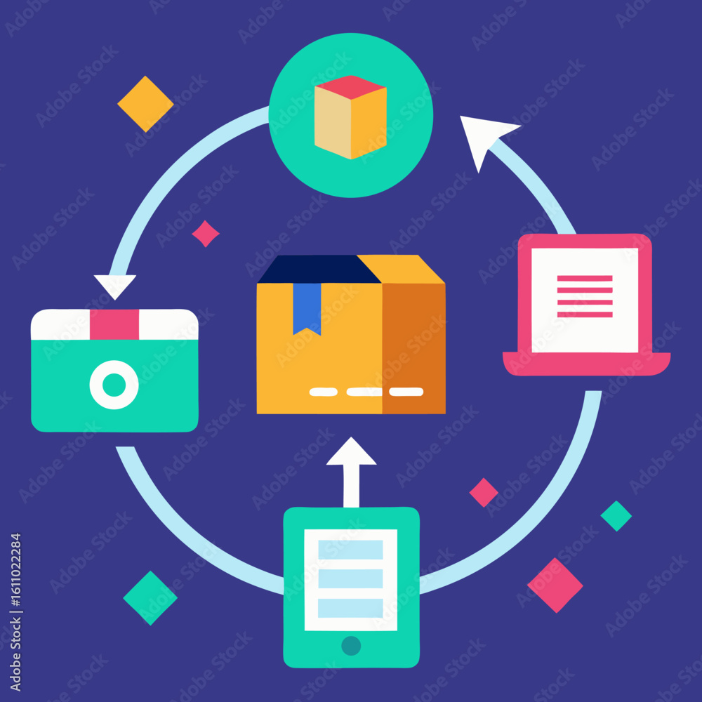 Poster digital product return flow – web interface for easy shopping refunds