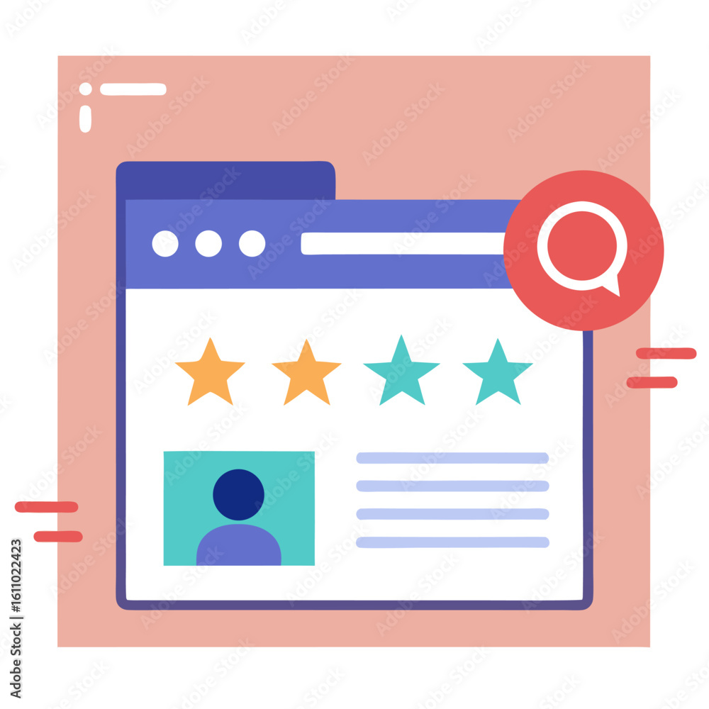 Poster digital product listing with ratings – web interface for customer feedback