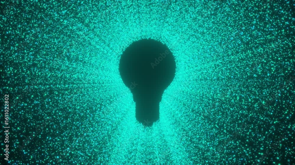 Poster lamp with particles. computer generated 3d render