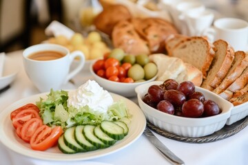 Luxurious Hotel with Five-Star Room Service Offering an Array of Food Platters, Luxury and five star service, various
