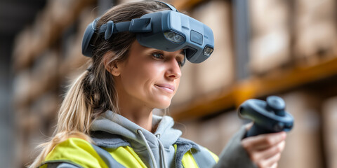 Warehouse Worker Avatar Navigated by Wearable Haptic Devices in 3D Environment
