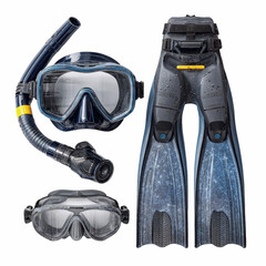 Snorkeling Gear Mask, Snorkel, Fins, and Diving