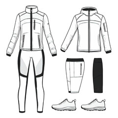 Women's White and Black Technical Sportswear