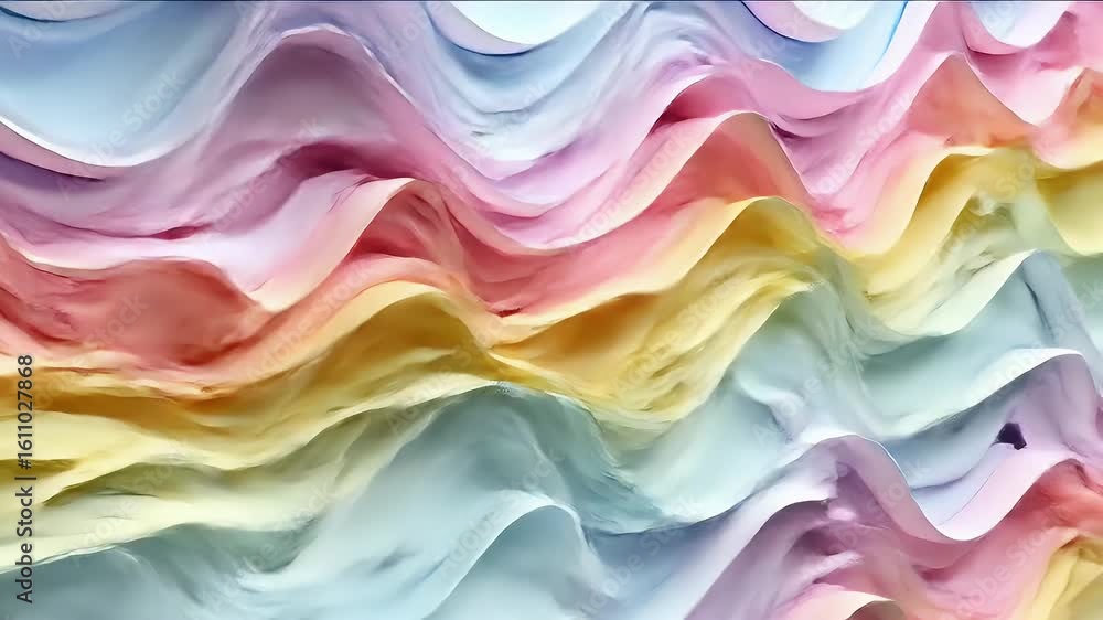 Aufkleber pastel abstract waves texture background with soft colors and smooth curves