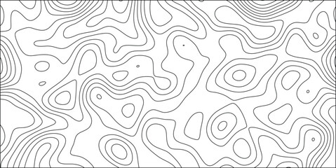 Abstract contour lines illustration resembling a topographic map featuring interconnected curvilinear shapes and organic forms on a white background, monochrome design.