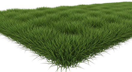 Close up of green grass turf isolated PNG with Transparent Background