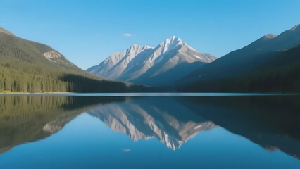Serene Mountain Lake with Perfect Reflections