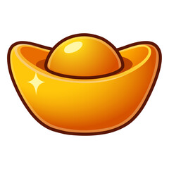 Cartoon Chinese Ancient Gold Sycee Icon
