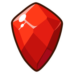 Cartoon Red Gemstone Icon