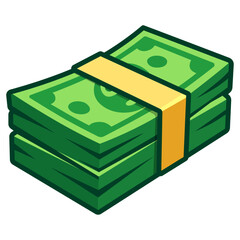 Cartoon Stack of Dollar Bills Icon