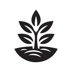 plant sprout vector silhouette clip art logo design illustration