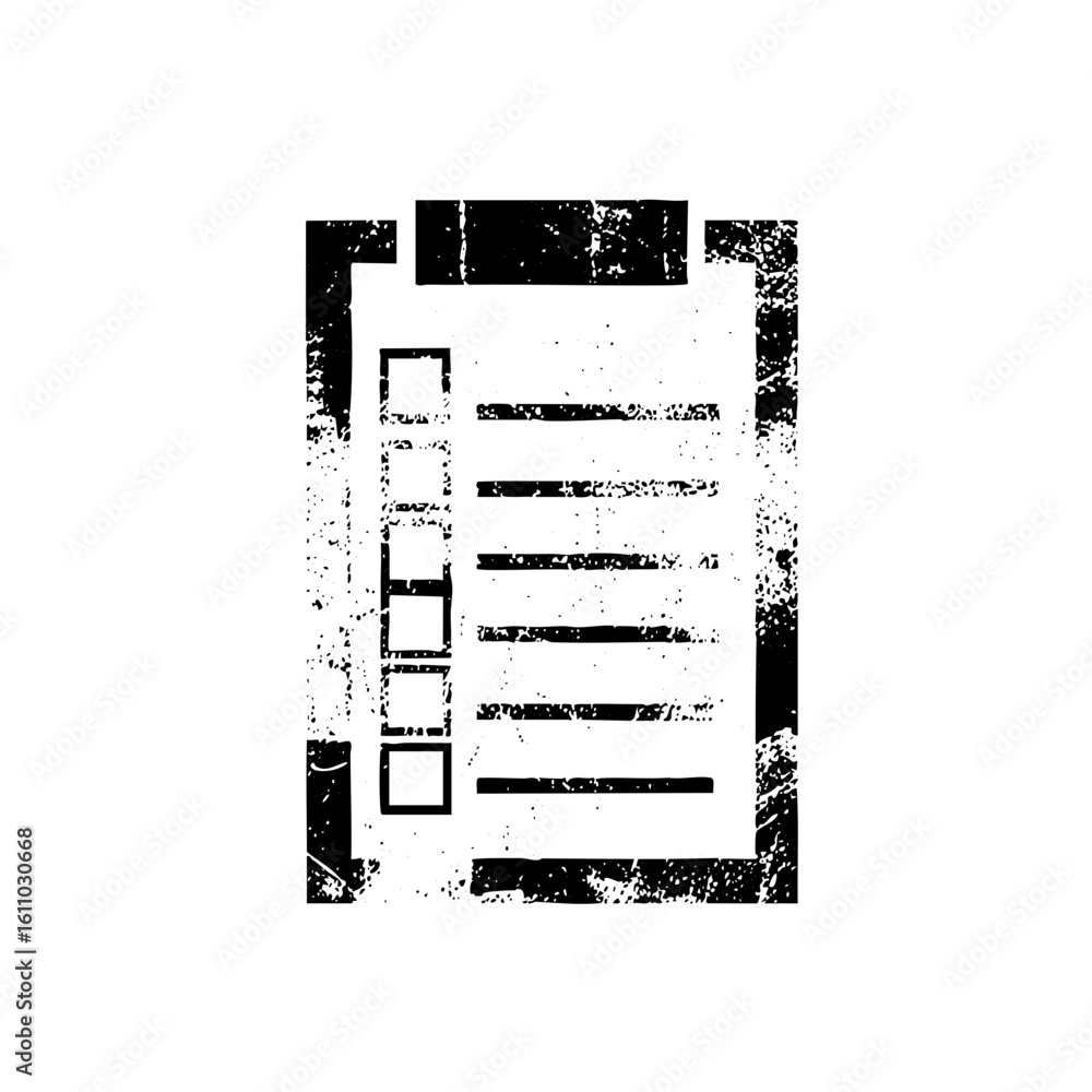 Poster vector document with checklist in a rectangular frame