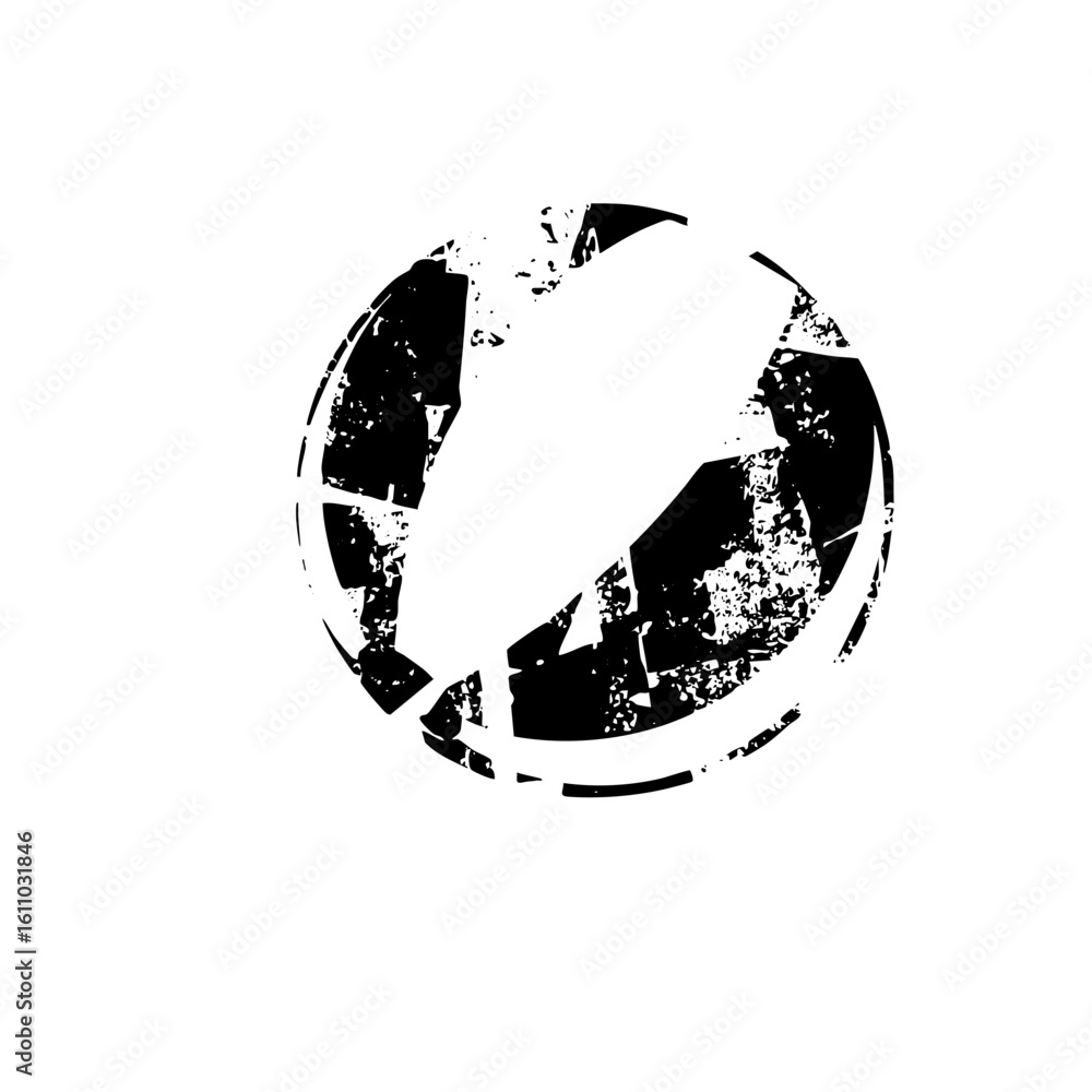 Poster vector distressed spherical with fragmented sections.