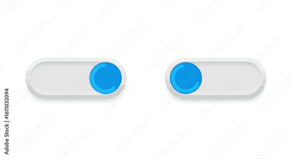 Poster modern on and off toggle switches representing activation or deactivation